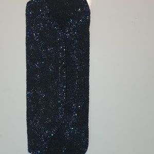 Beautiful Vintage Beaded Black Walborg Clutch